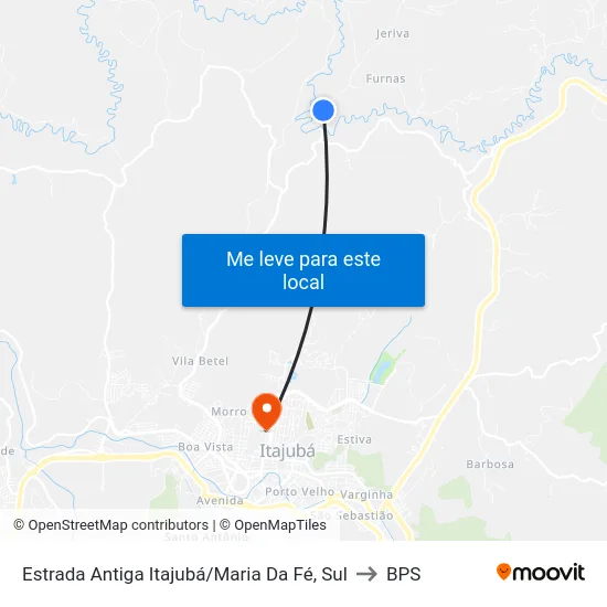 Estrada Antiga Itajubá/Maria Da Fé, Sul to BPS map