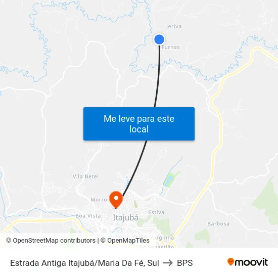 Estrada Antiga Itajubá/Maria Da Fé, Sul to BPS map