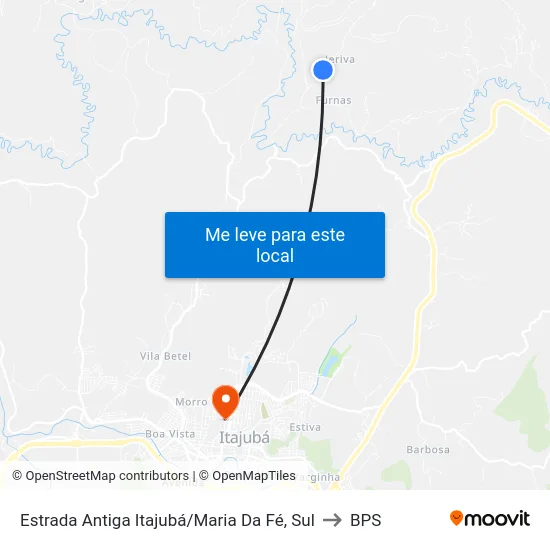 Estrada Antiga Itajubá/Maria Da Fé, Sul to BPS map