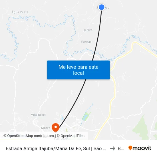 Estrada Antiga Itajubá/Maria Da Fé, Sul | São João to BPS map