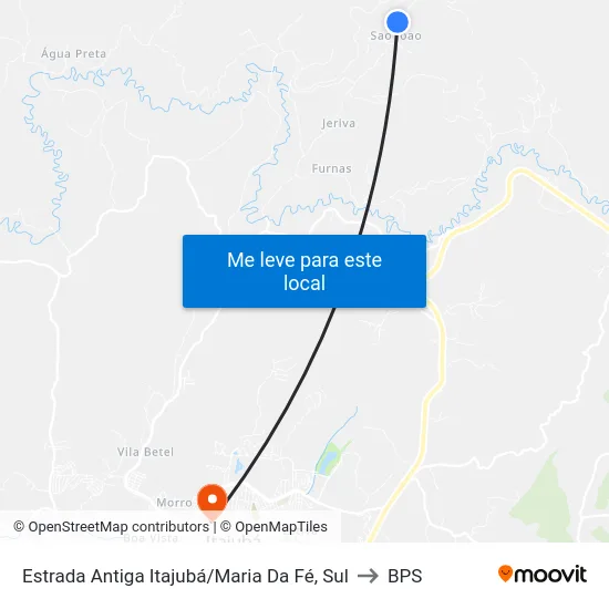 Estrada Antiga Itajubá/Maria Da Fé, Sul to BPS map