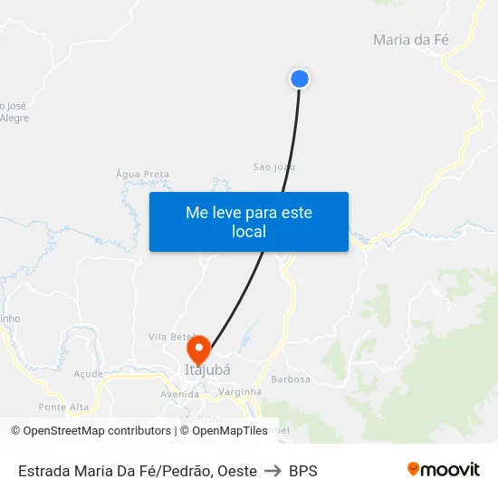 Estrada Maria Da Fé/Pedrão, Oeste to BPS map