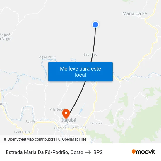 Estrada Maria Da Fé/Pedrão, Oeste to BPS map