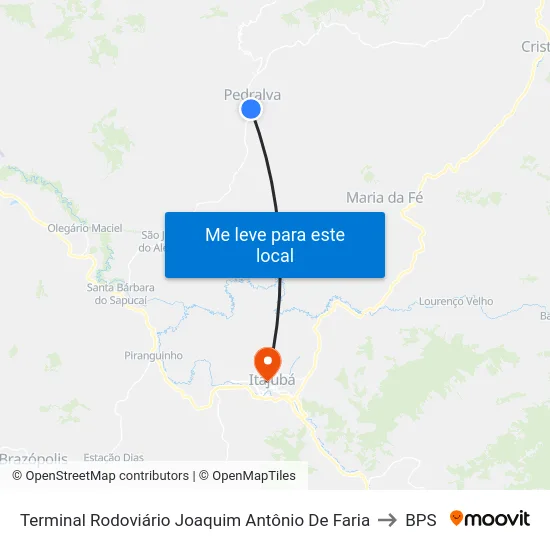 Terminal Rodoviário Joaquim Antônio De Faria to BPS map