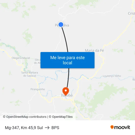 Mg-347, Km 45,9 Sul to BPS map