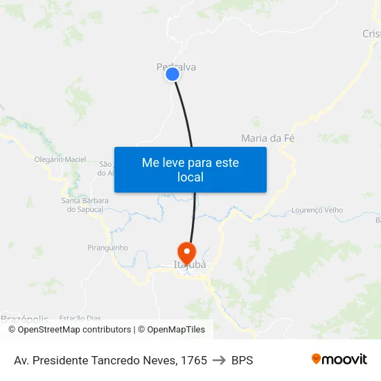 Av. Presidente Tancredo Neves, 1765 to BPS map