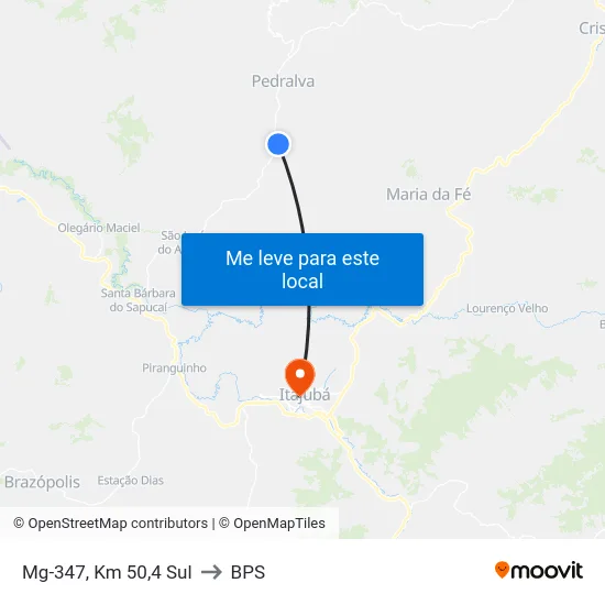 Mg-347, Km 50,4 Sul to BPS map