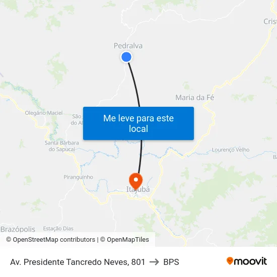 Av. Presidente Tancredo Neves, 801 to BPS map