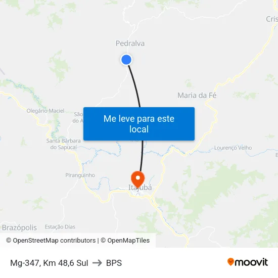 Mg-347, Km 48,6 Sul to BPS map