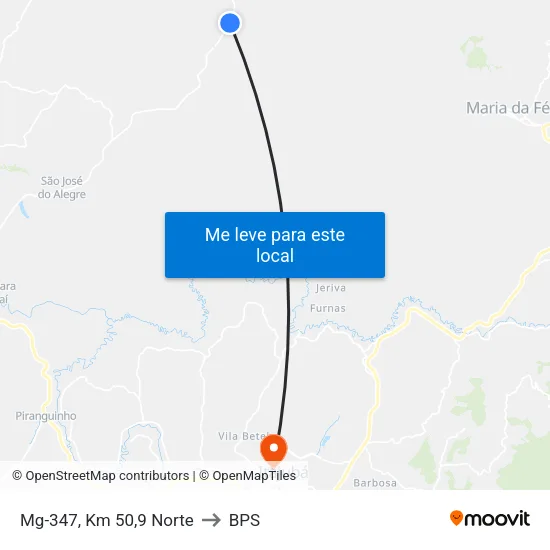 Mg-347, Km 50,9 Norte to BPS map