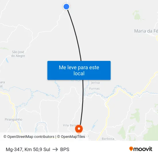 Mg-347, Km 50,9 Sul to BPS map