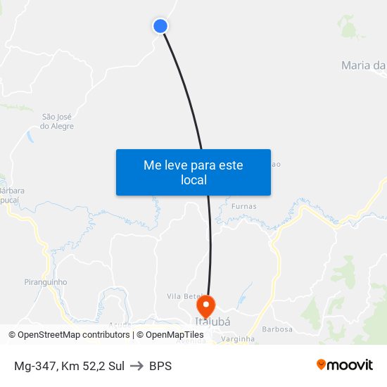 Mg-347, Km 52,2 Sul to BPS map