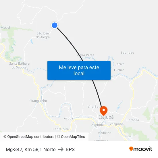 Mg-347, Km 58,1 Norte to BPS map