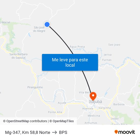 Mg-347, Km 58,8 Norte to BPS map