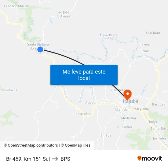Br-459, Km 151 Sul to BPS map