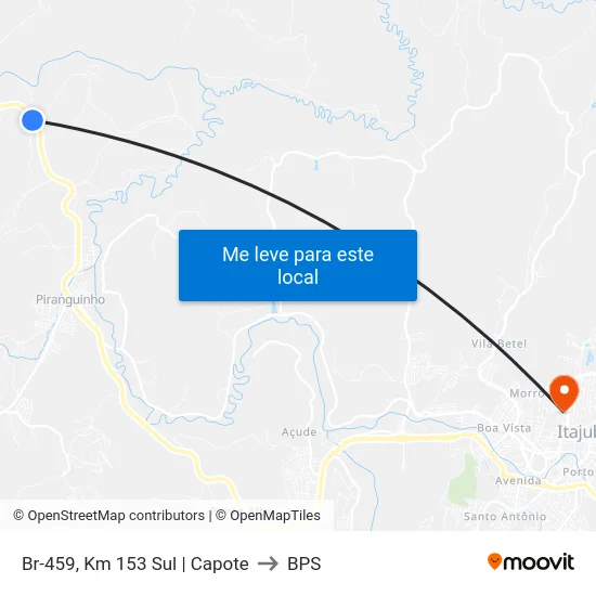 Br-459, Km 153 Sul | Capote to BPS map