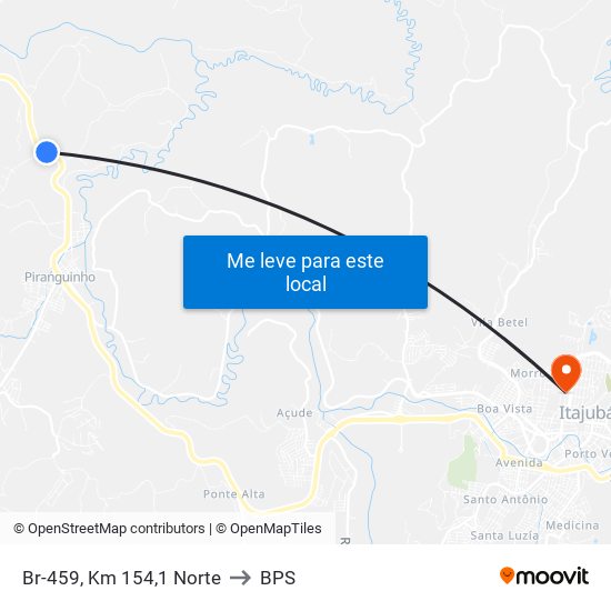 Br-459, Km 154,1 Norte to BPS map