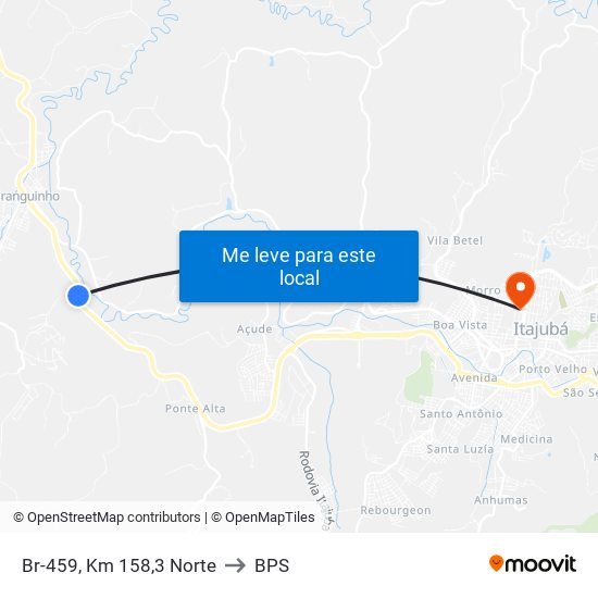 Br-459, Km 158,3 Norte to BPS map