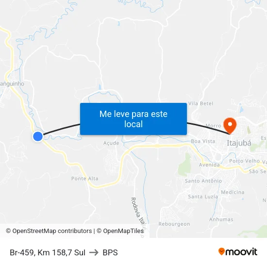 Br-459, Km 158,7 Sul to BPS map