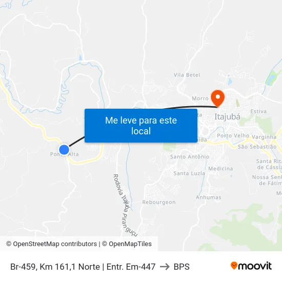 Br-459, Km 161,1 Norte | Entr. Em-447 to BPS map