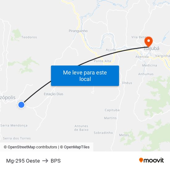 Mg-295 Oeste to BPS map