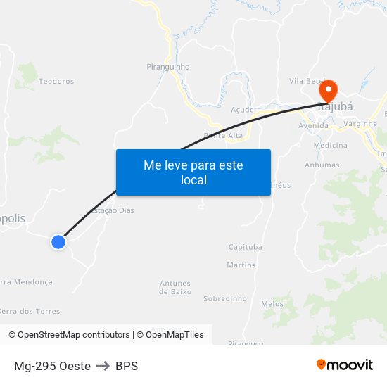 Mg-295 Oeste to BPS map