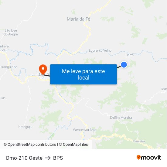 Dmo-210 Oeste to BPS map