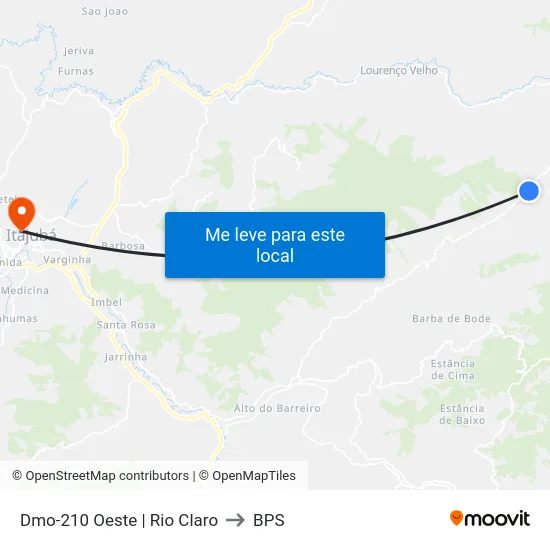 Dmo-210 Oeste | Rio Claro to BPS map