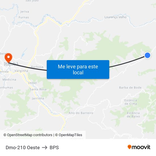 Dmo-210 Oeste to BPS map