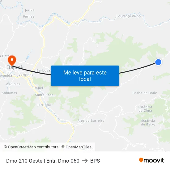 Dmo-210 Oeste | Entr. Dmo-060 to BPS map