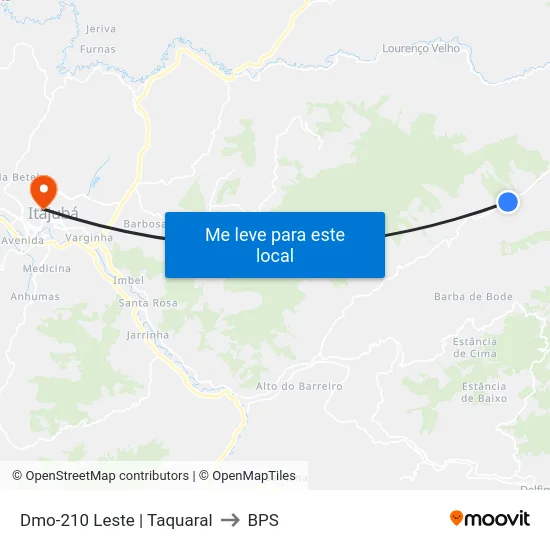 Dmo-210 Leste | Taquaral to BPS map