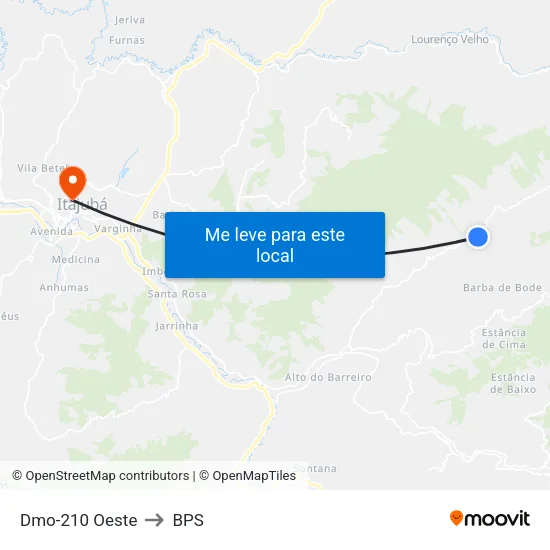 Dmo-210 Oeste to BPS map