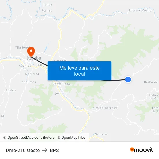 Dmo-210 Oeste to BPS map