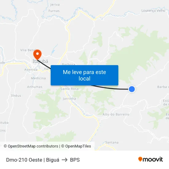 Dmo-210 Oeste | Biguá to BPS map