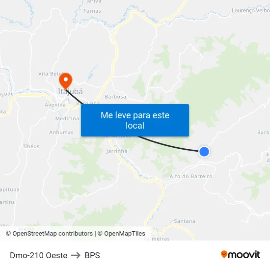 Dmo-210 Oeste to BPS map