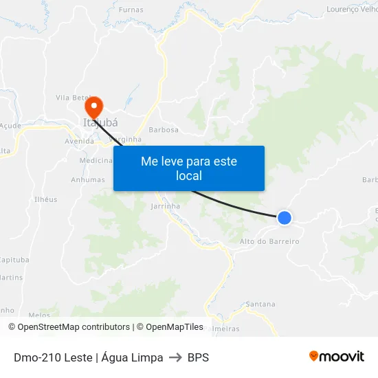 Dmo-210 Leste | Água Limpa to BPS map