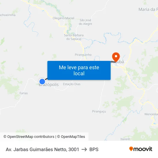 Av. Jarbas Guimarães Netto, 3001 to BPS map