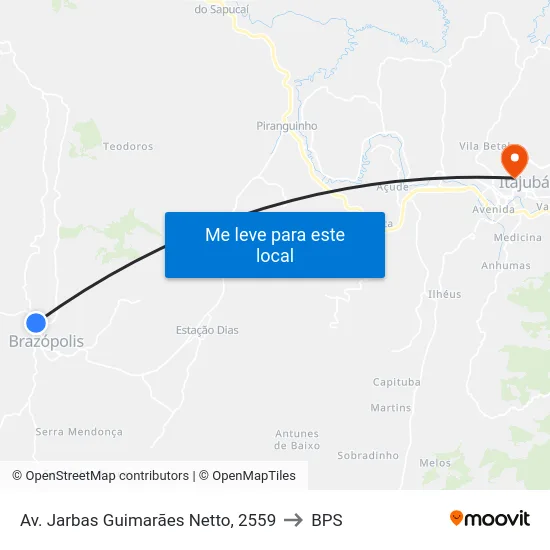 Av. Jarbas Guimarães Netto, 2559 to BPS map