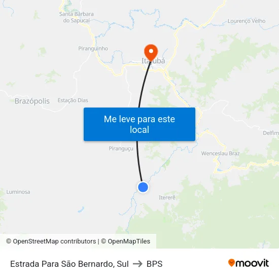 Estrada Para São Bernardo, Sul to BPS map