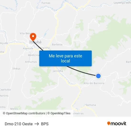 Dmo-210 Oeste to BPS map