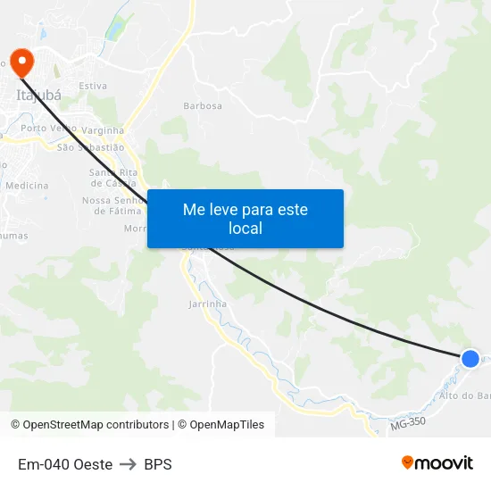Em-040 Oeste to BPS map
