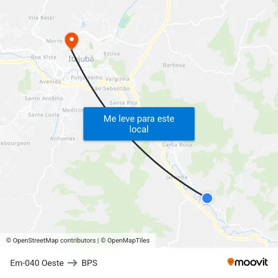 Em-040 Oeste to BPS map