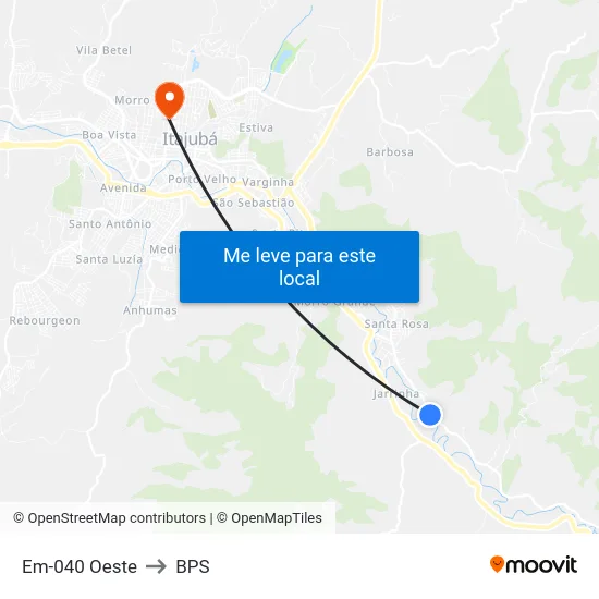 Em-040 Oeste to BPS map