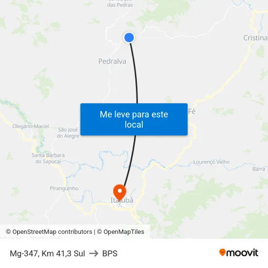 Mg-347, Km 41,3 Sul to BPS map