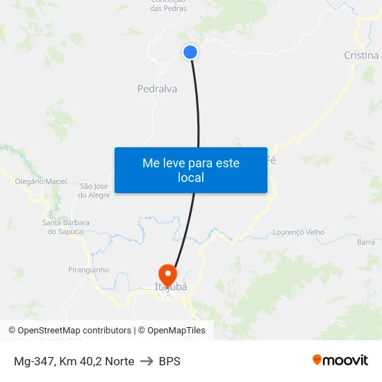 Mg-347, Km 40,2 Norte to BPS map