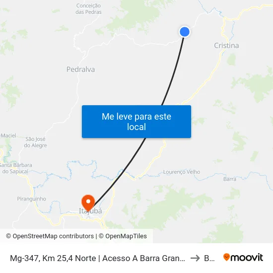 Mg-347, Km 25,4 Norte | Acesso A Barra Grande to BPS map