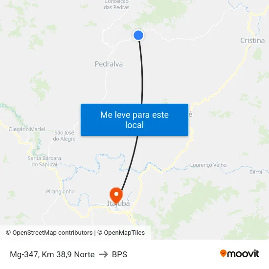 Mg-347, Km 38,9 Norte to BPS map