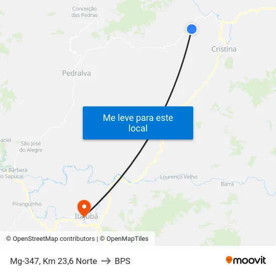 Mg-347, Km 23,6 Norte to BPS map