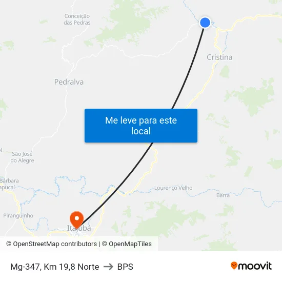 Mg-347, Km 19,8 Norte to BPS map