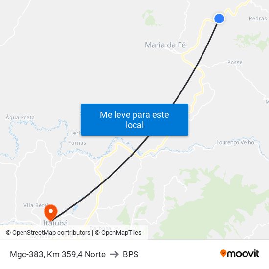 Mgc-383, Km 359,4 Norte to BPS map